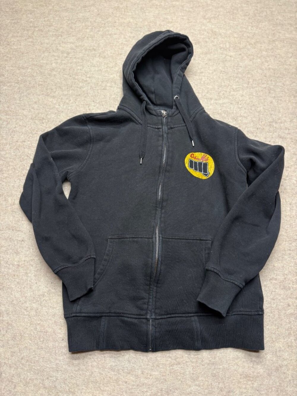 Cobra Kai Full Zip Black Activewear Sweatshirt Hoodie Men's Small